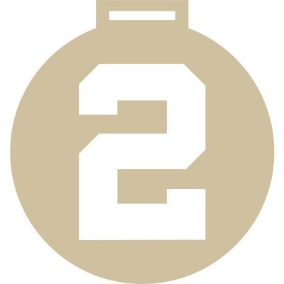 Medaile na krk s vyřezaným číslem 2