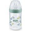 Láhev a nápitka Nuk kojenecká láhev pro Nature zelená 260 ml