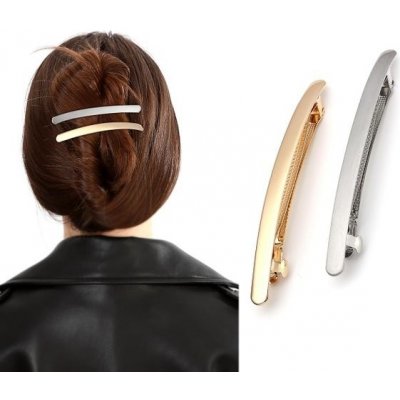 2 balení velkých těžkých kovových spon do vlasů pro ženy, dívky, jednoduché retro francouzské – Zboží Mobilmania