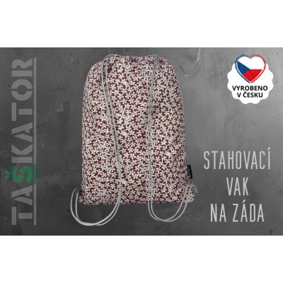 Taškátor stahovací vak na záda hnědé kvítky – Hledejceny.cz
