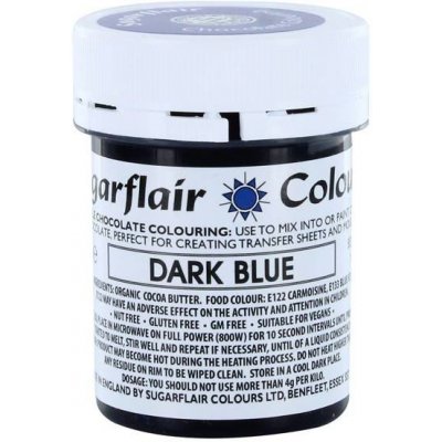 Sugarflair Barva do čokolády na bázi kakaového másla Dark Blue 35 g – Zboží Mobilmania