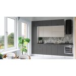 FRONTI Kuchyňská linka DAFNI 280cm Kamenný/Grafit – Zboží Dáma