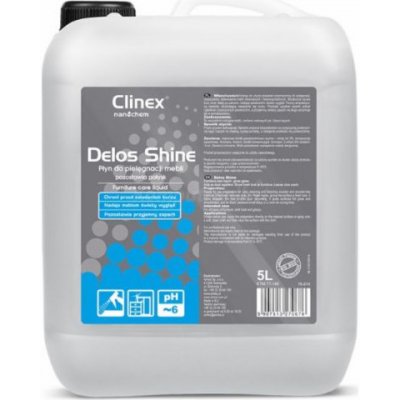Clinex Delos Shine 77-146 čistící prostředek s antistatickým účinkem určený pro péči o nábytek zanechává vysoký lesk 5 l – Zboží Mobilmania