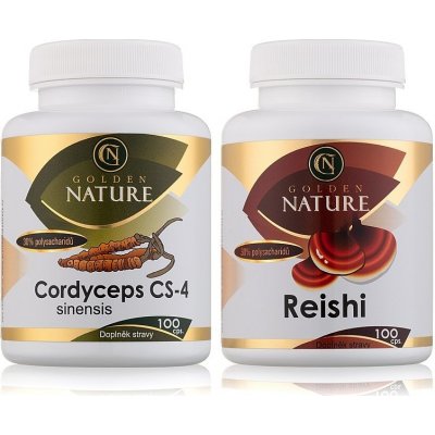 Golden Nature Cordyceps CS-4 100 kapslí + Reishi 100 kapslí – Hledejceny.cz