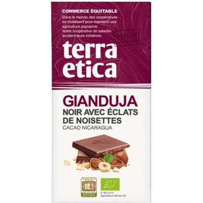 Terra Etica Bio hořká čokoláda s lískovými oříšky Nikaragua, 100 g