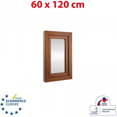 Okna Hned Plastové okno 60x120 cm zlatý dub/bílá otevíravé i sklopné pravé – Hledejceny.cz