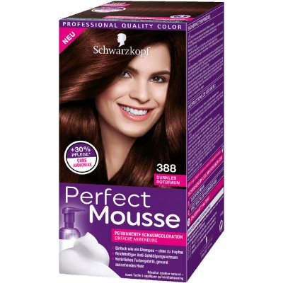 Schwarzkopf Perfect Mousse Permanent Color barva na vlasy 388 tmavě červenohnědý – Zbozi.Blesk.cz