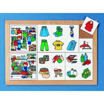 ROLF Education Obchod s oblečením a potravinami 2 obrázky 12 x 12 cm 16 obrázků 6 x 6 cm – Zboží Mobilmania