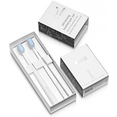 Swiss Smile Whitening Toothbrush Medium-Soft Toothbrush White1pc + Medium-Soft Toothbrush Transparent 1 pc dárková sada – Zboží Mobilmania