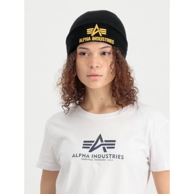 Alpha Industries čepice 3D Beanie black / yellow gold