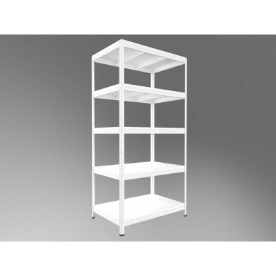 Biedrax Regál na šanony 35 x 120 x 180 cm, bílý, 5 polic bílé lamino 12mm, nosnost 200 kg na polici – Zboží Mobilmania