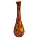 Skleněná váza vysoká žluto-hnědá, výška 44 cm – Zboží Mobilmania