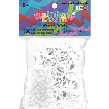 RAINBOW LOOM Original gumičky 600ks bílá