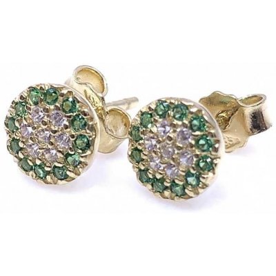 Šperky Jan Kos zlaté náušnice se zeleným kamenem 59637322 – Zboží Mobilmania
