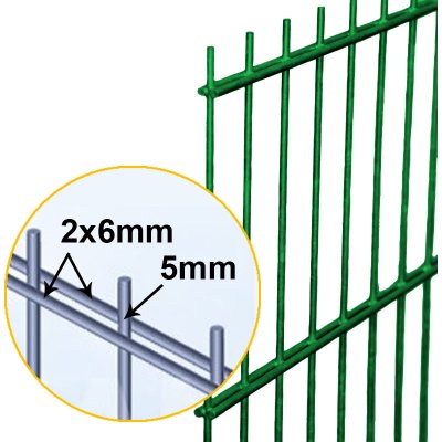 Plotový panel 2D OPTIMAL 6/5/6, zelený Výška: 1030mm