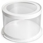 Cake star dortový box bílý kulatý s průhledným víkem 26,5x24cm – Sleviste.cz