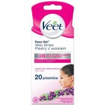 Veet voskové pásky s proužkem na obličej pro ciltivou pleť 20 ks – Zboží Dáma