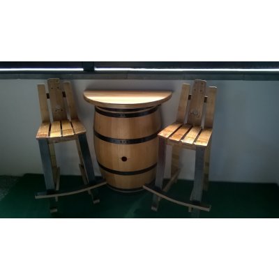 Nábytek ze sudu Stůl ze sudu nástěnný s dubovou deskou – Zbozi.Blesk.cz