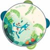 Dětská hudební hračka a nástroj Moulin Roty tamburína zelená z kolekce Jungle