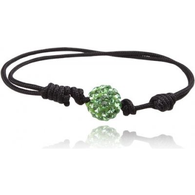 Šperky eshop Shamballa zelená zirkonová kulička na šňůrce Q17.11 – Zboží Mobilmania