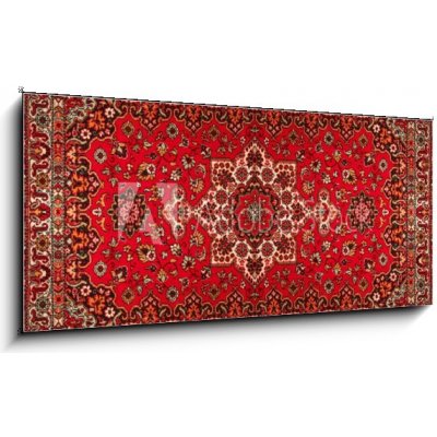 Obraz 1D panorama - 120 x 50 cm - Old Persian carpet with pattern. top view Starý perský koberec se vzorem. pohled shora – Zboží Mobilmania