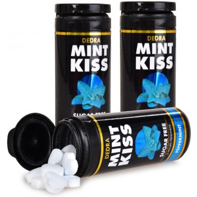 Mint Kiss silně mátové osvěžující pastilky bez cukru, peppermint 3 x 28 g – Zboží Dáma