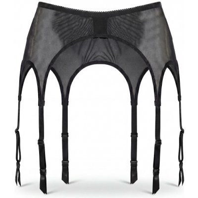 Glamory podvazkový pás Garter Belt z pružné síťoviny se 6 kovovými přezkami Glamory black – Hledejceny.cz