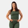 Dámské sportovní tílko Nebbia tílko Tank Top Ribbed Organic Cotton Dark Green