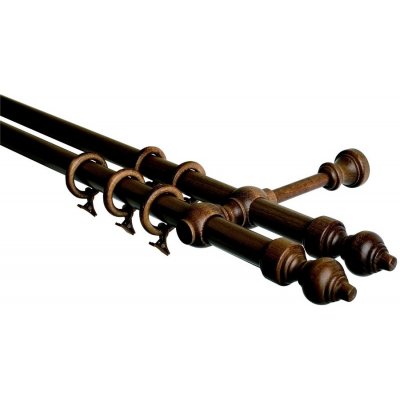HEBR Garnýž dřevěná ořech dvojitá 360 cm – HobbyKompas.cz
