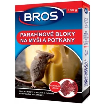 Rodenticid BROS parafínové bloky na myši a potkany 100g