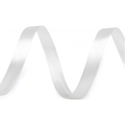 Atlasová stuha oboulící šíře 10 mm Varianta: 01 bílá, Balení: 22.5 m – Zboží Dáma