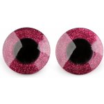 Oči velké s glitry s pojistkou Ø40 mm - pink (12 sada) – Zboží Dáma