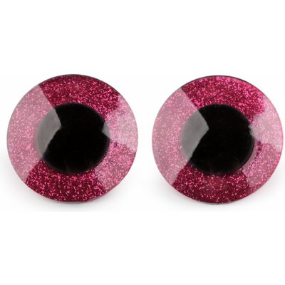 Oči velké s glitry s pojistkou Ø40 mm - pink (12 sada) – Zboží Dáma