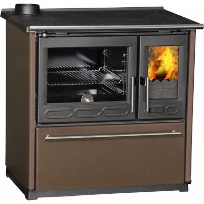 Plamen TERMO GLAS 15 kW s výměníkem 7,5kW, litinový, levý, hnědý – Zboží Dáma