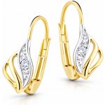 Cutie Jewellery Luxusní zlaté náušnice s třpytivými zirkony Z8024-55-10-X-R1 – Zboží Dáma
