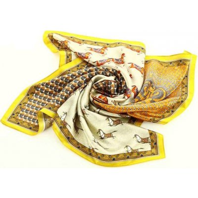 Marco Mazzini hedvábný šátek žluto zlatý AL13