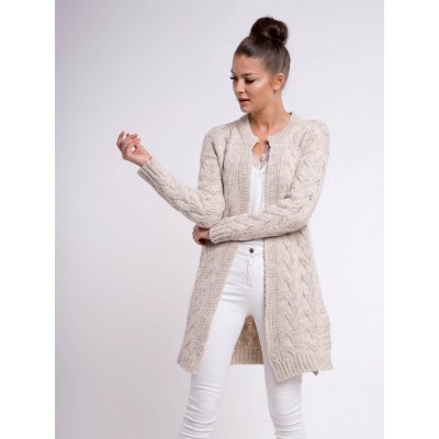 Nádherný pletený kardigan HARIETT béžový – Zboží Dáma