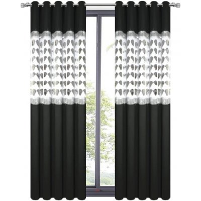 Fliying Dekorační závěs Amálie 145x250 cm-černá/bílá (cena za 1 kus) – Zboží Dáma