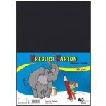 Barevná čtvrtka 50ks A3 180 g/m2 černá – Zboží Dáma