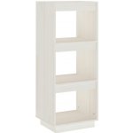 Knihovna dělicí stěna bílá 40x35x103 cm masivní borovice – Zboží Mobilmania