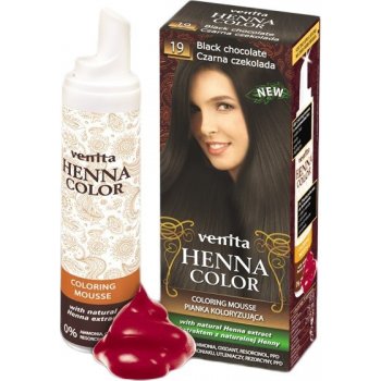 Henna 19 barevná pěna na vlasy černá čokoláda