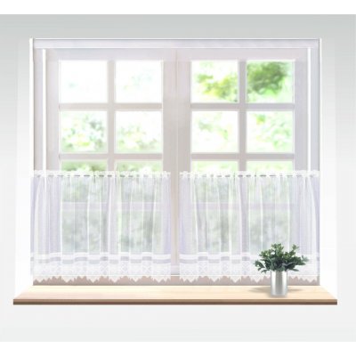 Záclona žakárová Emma vitrážka bílá cena od - 70 cm 607495 – Zboží Mobilmania