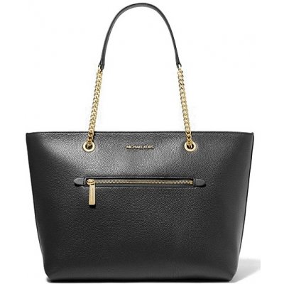 Michael Kors kabelka jet set large pebbled leather černá – Zboží Mobilmania