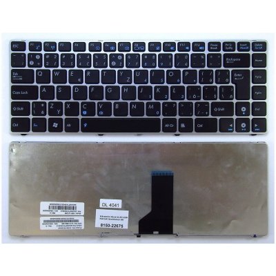 slovenská klávesnice Asus A42 A43 A83 K42 U30 U31 U35 U40 U41 UL30 UL80 černá/stříbrná SK