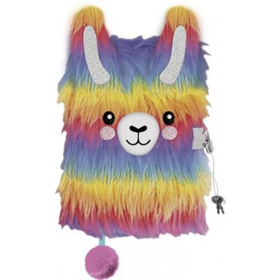 Památník/zápisník s visacím zámkem A5/96 listů MY LITTLE FRIEND RAINBOW ALPACA linkovaný – Sleviste.cz