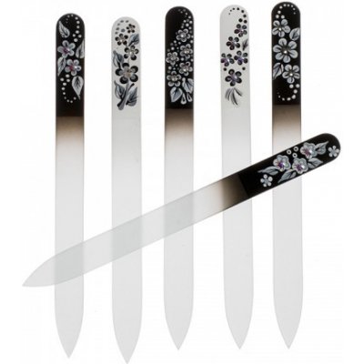Bohemian Gifts Pilník skleněný black & white velký s krystalky Swarovski 135 mm – Zboží Dáma