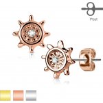 Šperky eshop Ocelový přívěsek srdce ozdobně gravírované kuličky čirý zirkon SP36.04 Měděná – Zboží Mobilmania