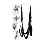 Bdsm Bondage Shop Erotická závěsná polstrovaná houpačka Houpačky černé popruhy černé polstrování – Zboží Dáma