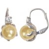 Náušnice Zlatnictví Zlatíčko náušnice s perlou v meruňkové barvě 201.00015