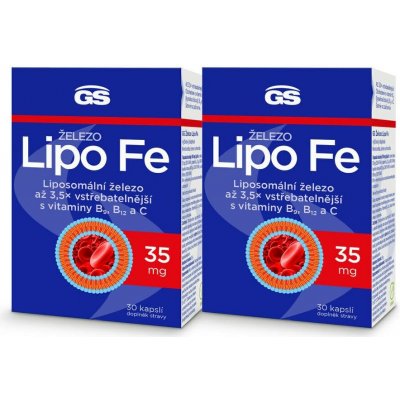 GS Železo Lipo Fe 2 x 30 kapslí – Hledejceny.cz